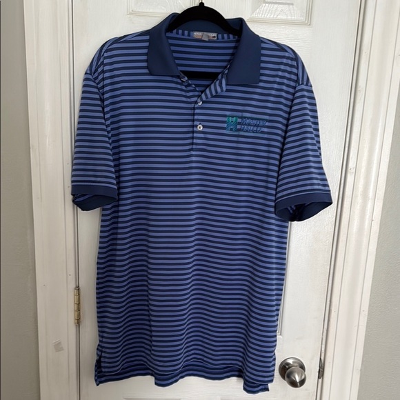 Peter Millar Blue Striped Polo Shirt Classic Design #320 - Picture 1 of 9